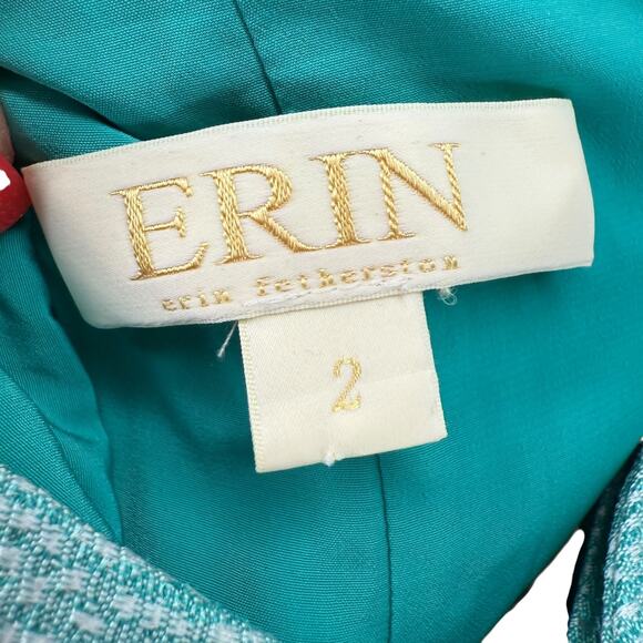 Erin Fetherston Dress Blue Bow Back Mini Sleeveless Retro Cocktail Anthro Size 2 - Picture 7 of 9